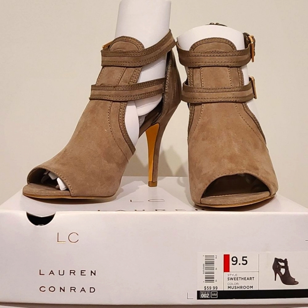 Tan Open Toe Heels